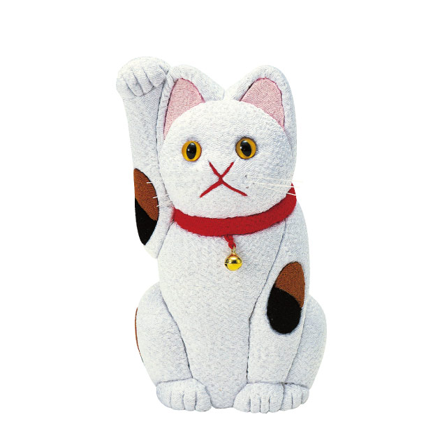 木目込み人形材料・木目込ひな人形キット 招きねこ（白）