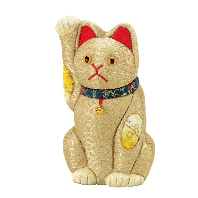 木目込み人形材料・木目込ひな人形キット 招きねこ（金）