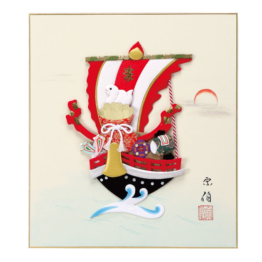 木目込み人形材料・木目込ひな人形キット 干支「巳」押絵・色紙 Ａ