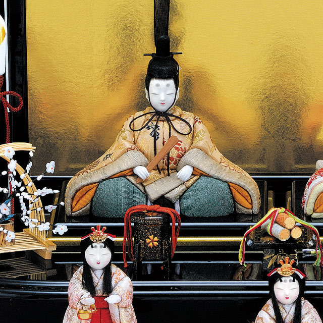 木目込み人形・木目込ひな人形清英雛 五人飾りの写真