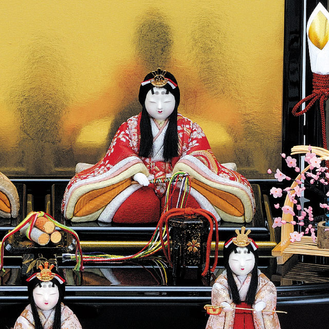 木目込み人形・木目込ひな人形清英雛 五人飾りの写真