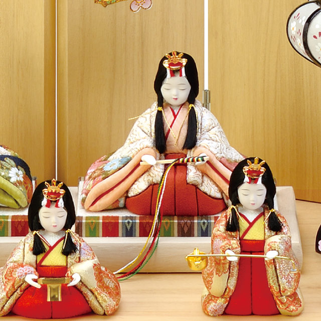木目込み人形・木目込ひな人形宝徳雛 五人飾りの写真