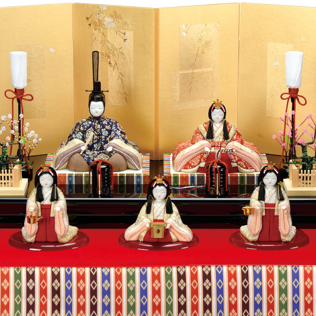 木目込み人形・木目込ひな人形桜琳雛 五人飾りの写真