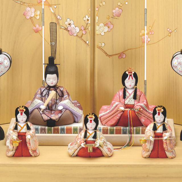 木目込み人形・木目込ひな人形芙蓉雛 五人飾りの写真